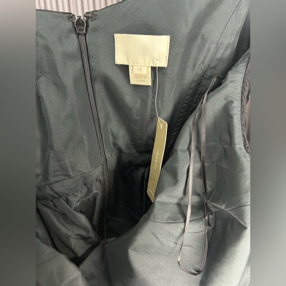 Women’s J. Crew NWT Black Silk Sleeveless Strap Midi Dress Designer Size 14 - Picture 3 of 4